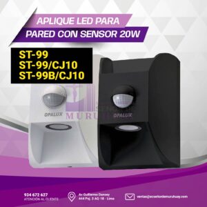 APLIQUE LED PARA PARED CON SENSOR 20W
