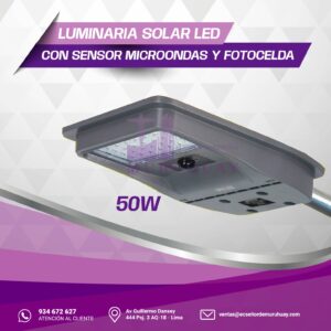 LUMINARIA SOLAR LED 50W